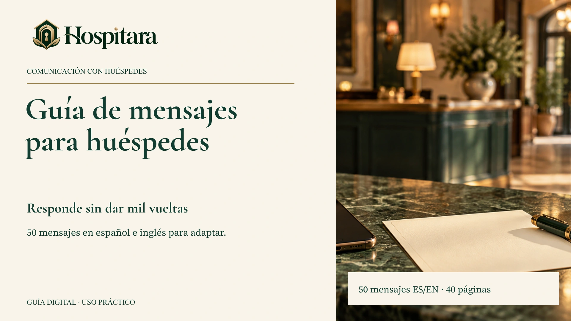 ¿El huésped llega antes? Responde sin prometer de más