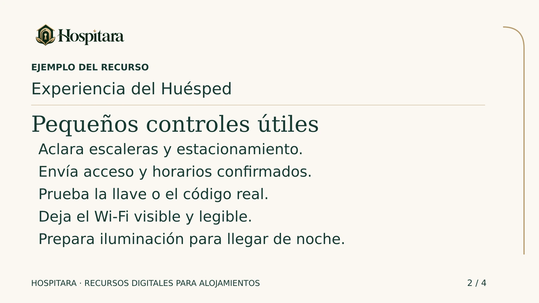Experiencia del Huésped — Sistema Hospitara · lámina 2