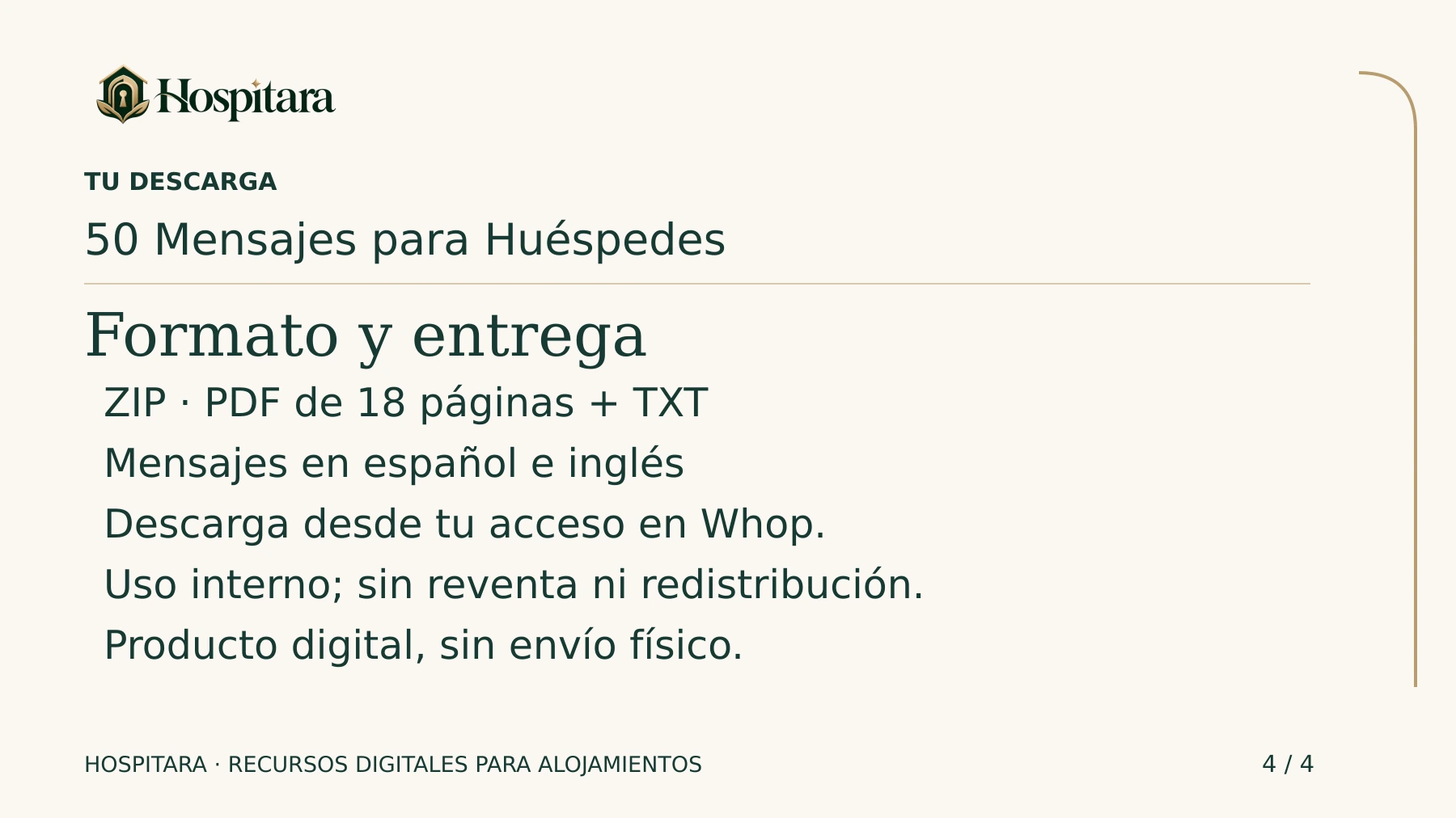 Pack 50 Mensajes para Huéspedes · lámina 4