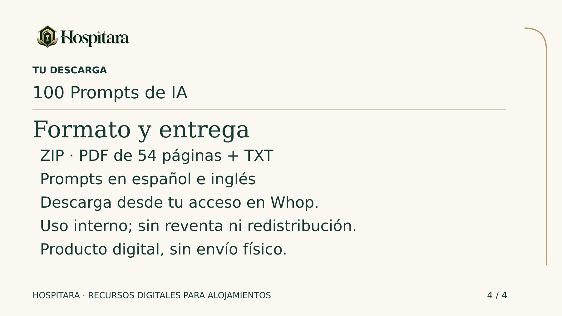 100 Prompts de IA para Alojamientos · lámina 4
