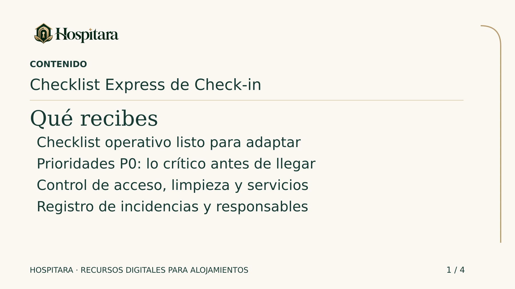 Checklist Express de Check-in · lámina 1