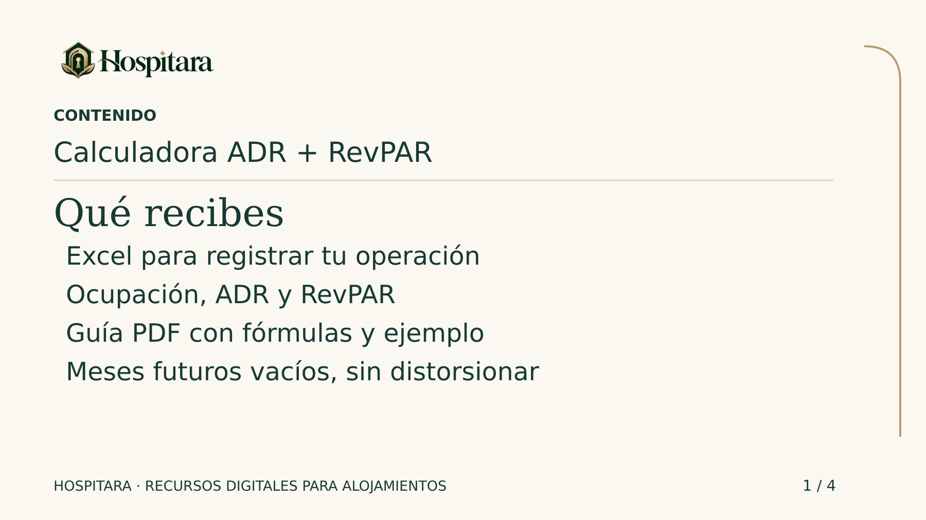 Calculadora ADR + RevPAR + Ocupación · lámina 1