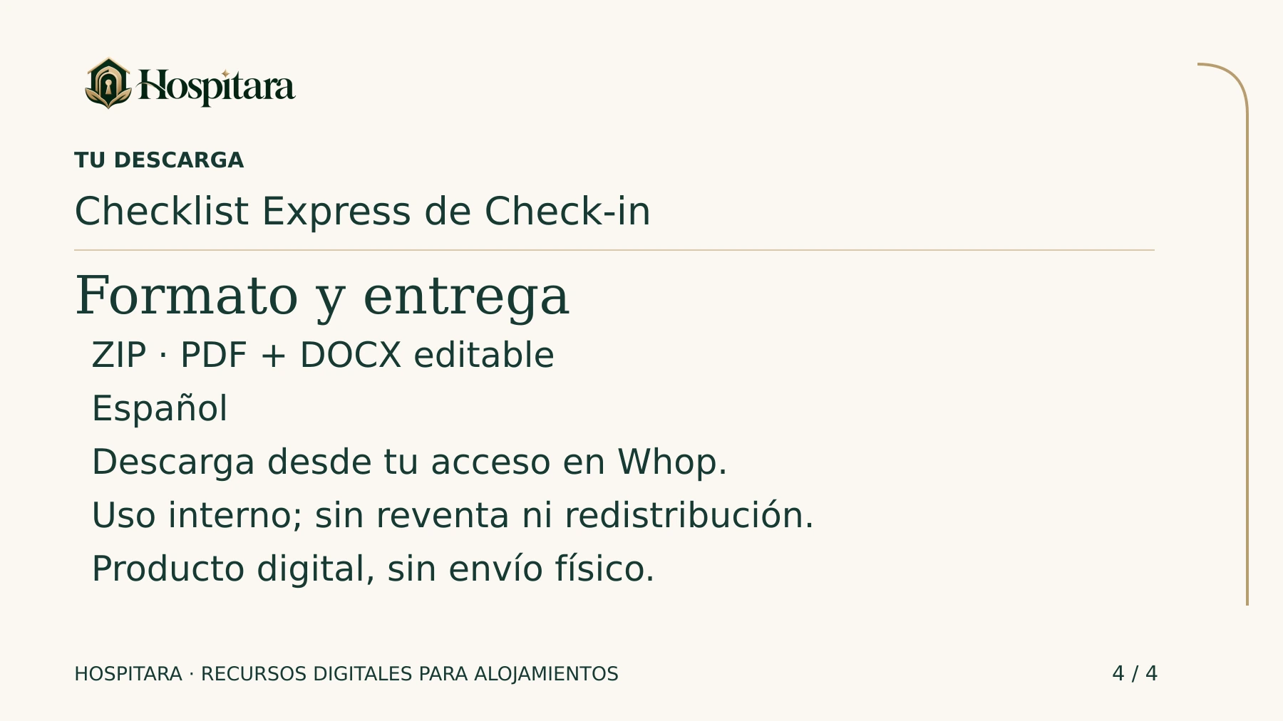 Checklist Express de Check-in · lámina 4