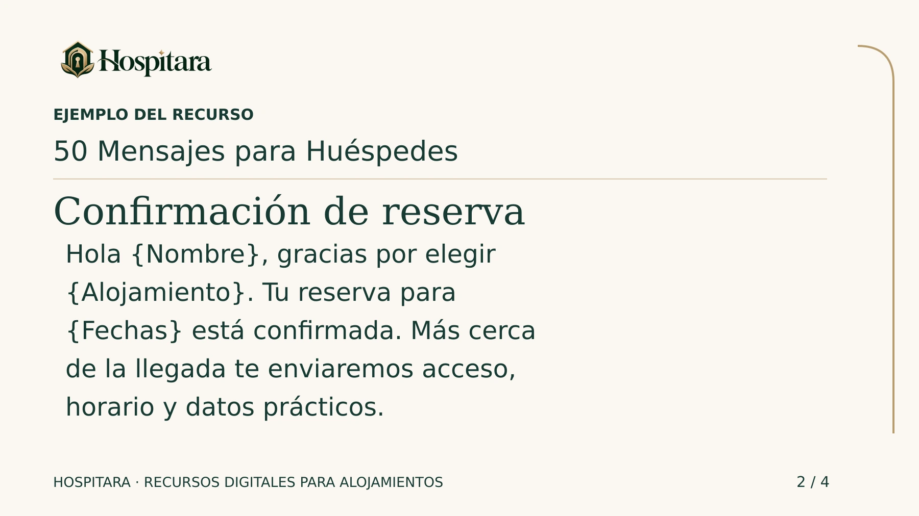 Pack 50 Mensajes para Huéspedes · lámina 2