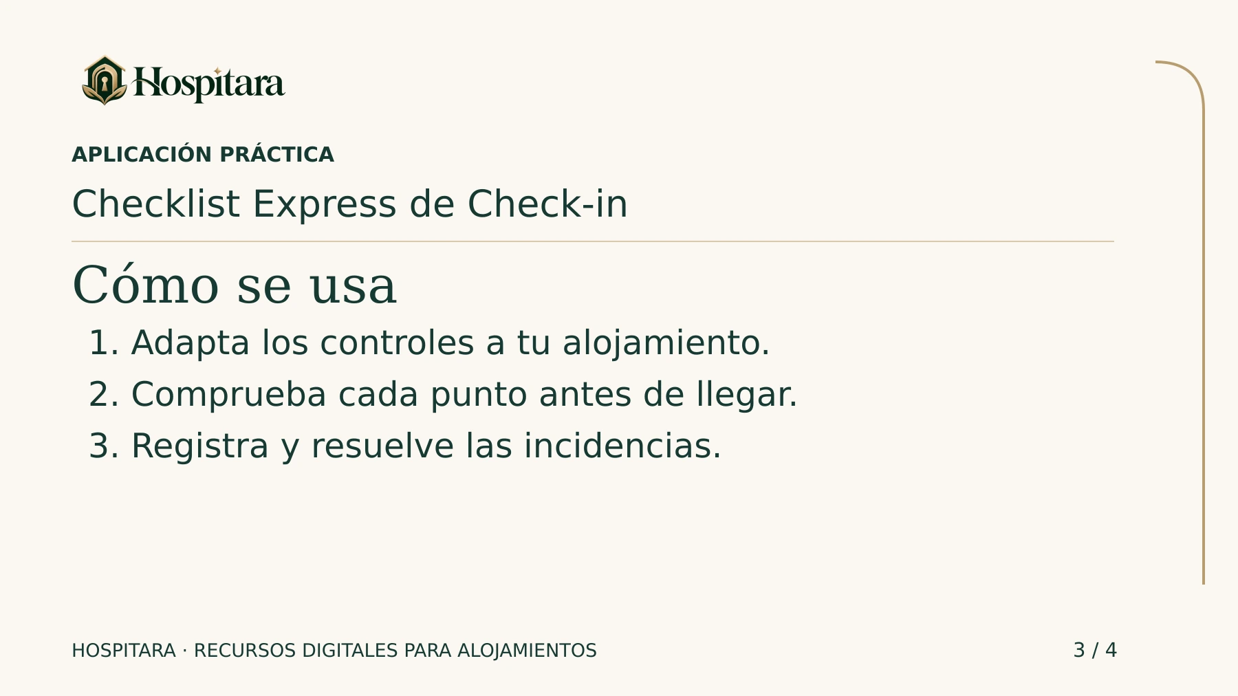 Checklist Express de Check-in · lámina 3
